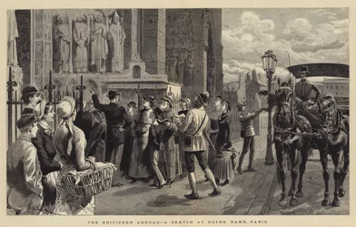 De Brit in het buitenland, een schets bij Notre Dame, Parijs